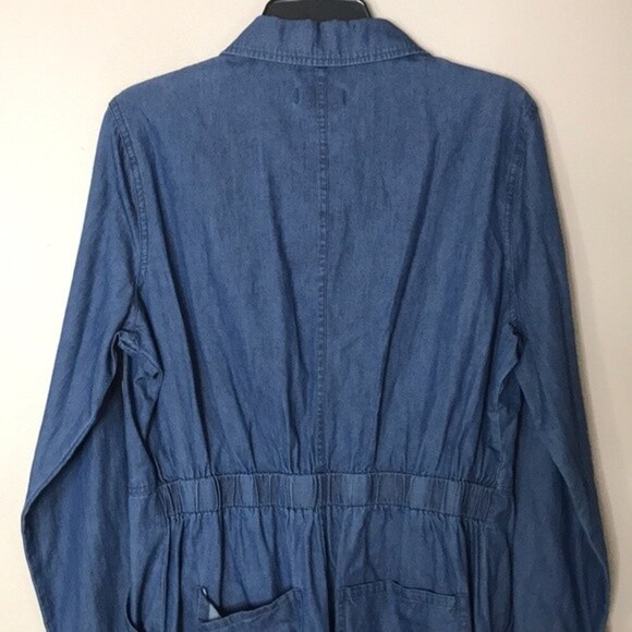 K/lab patched long sleeve button down denim romper size large - Picture 13 of 14